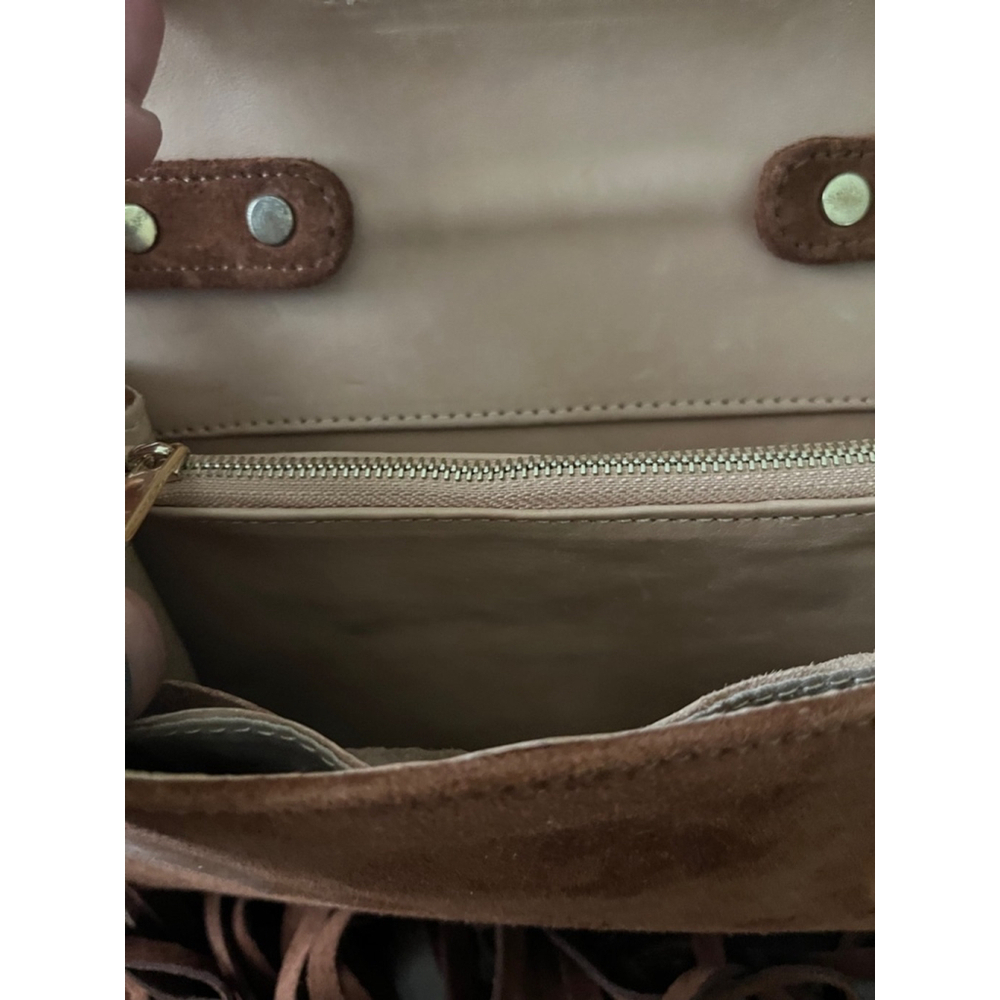 Brother Vellies Brown fringe crossbody bag with chain detail - Picture 13 of 14